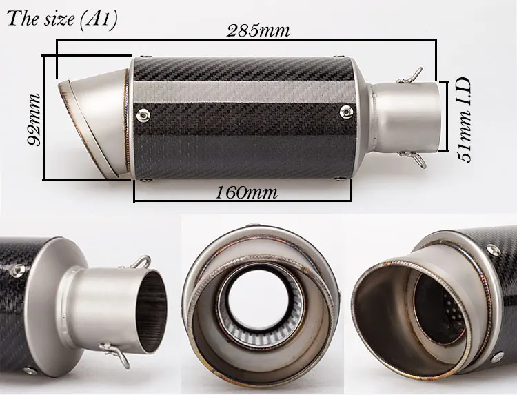 36-51 мм Универсальный мотоцикл выхлопной трубы с DB убийца мотоцикл глушитель выхлопной глушитель выхлопных газов z900 mt09 sv650 cbr300r msx125 R25 MT03 duke 690 NINJA650