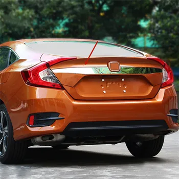 

Stainless Steel Car Cover Body Rear License Plate Door Upper Tailgate Plate Trim Decoration Fit For Honda Civic Sedan 2016-2018