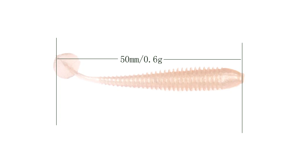JOHNCOO, 20 шт., Т-образный хвост, Мягкая приманка, червь, 50 мм, 0,6 г, воблер, отжимная силиконовая приманка, Shad Iscas, мягкая рыба, мягкие приманки, рыболовные снасти