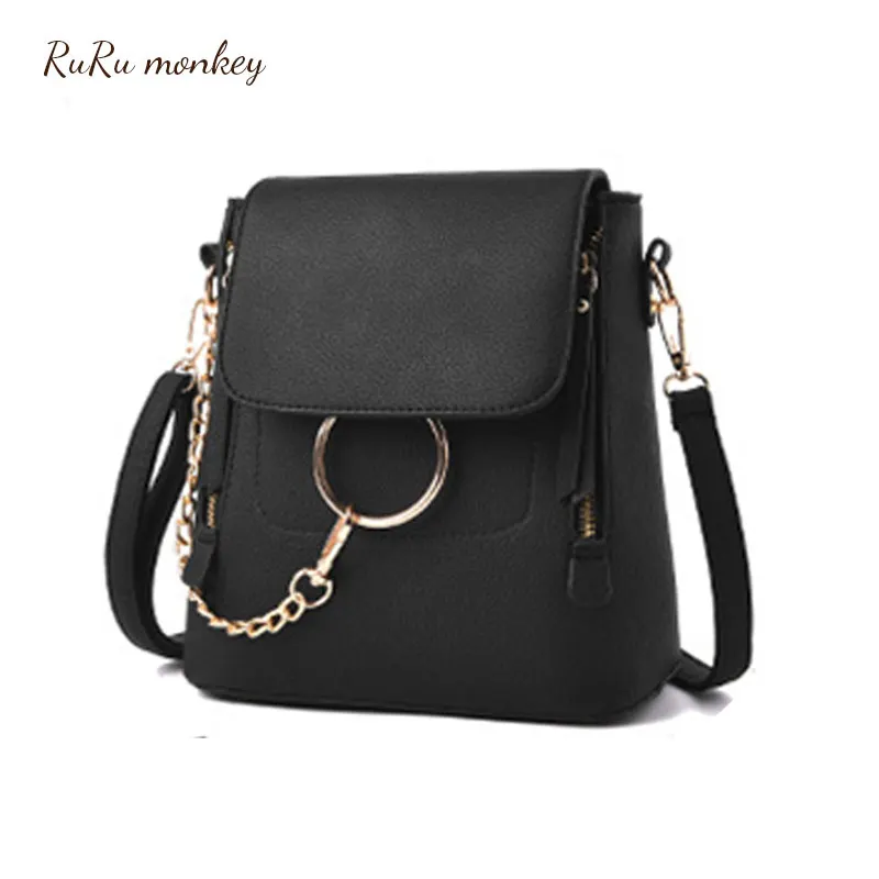 

RURU monkey Women Backpack Outdoors Large Capacity Baglarge PU Bag Female High-capacity Fashion Casual Traveling Backpack