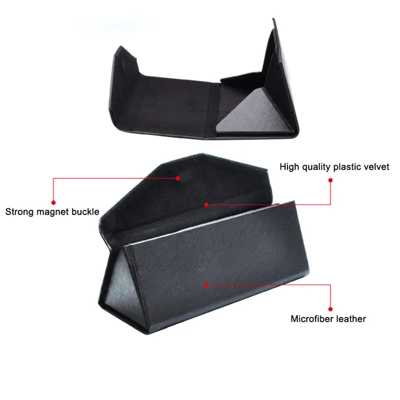

Foldable Glasses Box Lightweight Leather Sunglasses Glasses Case for Men Women KA-BEST