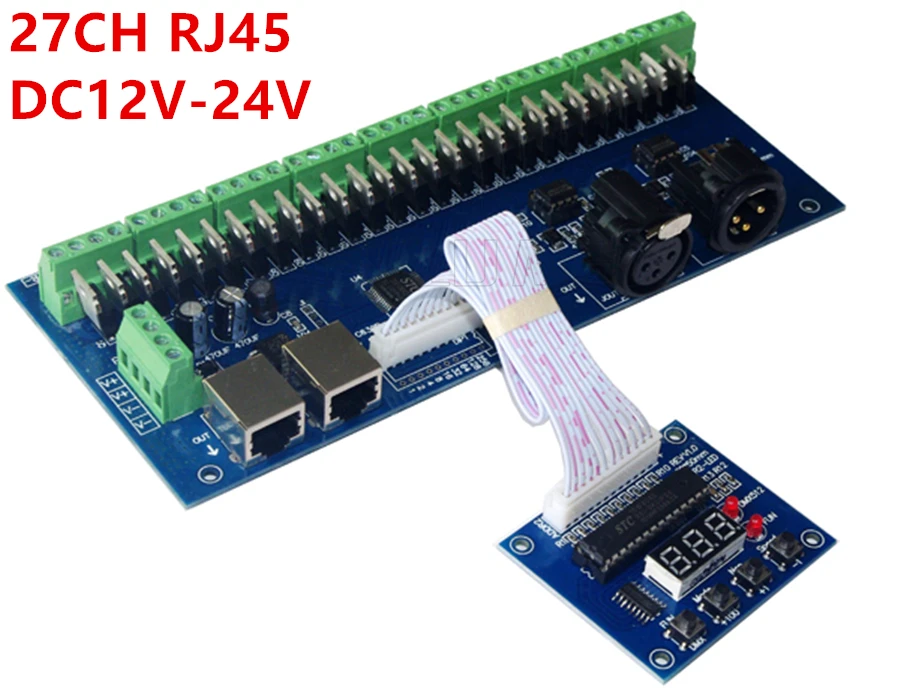Оптовая продажа 1 шт. DMX 27CH RJ45 LED цифровой дисплей светодиодный диммер 1А * DMX512 XRL 3P
