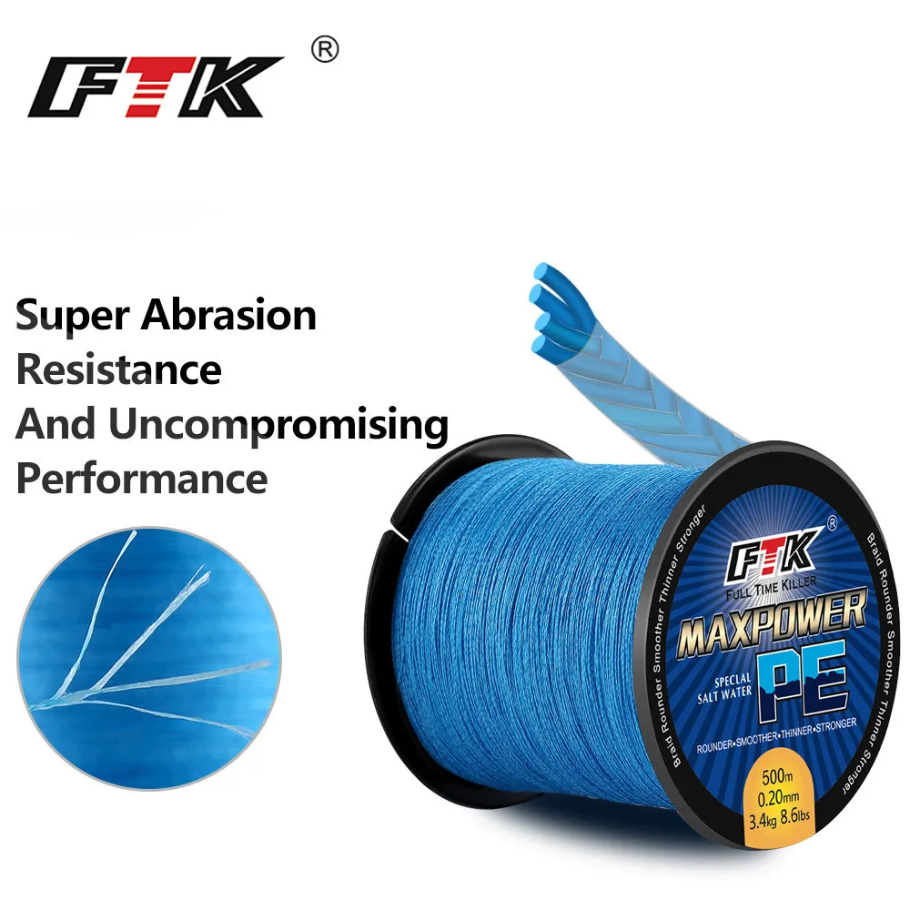 FTK Brand TP500M/547Yds Super PE Braided Multifilament Fishing Line 8LB 10LB 20LB 30LB 40LB 60LB Braided Line linha de pesca