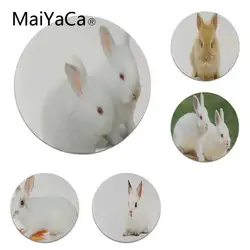 MaiYaCa белый прекрасный кролик DIY Дизайн узор игры Lockedge коврик Размеры для 22X22 см круглый игровые коврики