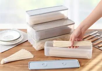 

1PC Refrigerator Plastic Box with Cover Japanese Noodles Storage Box Food Fresh-keeping Box Kitchen Coarse Cereals Case LF 049