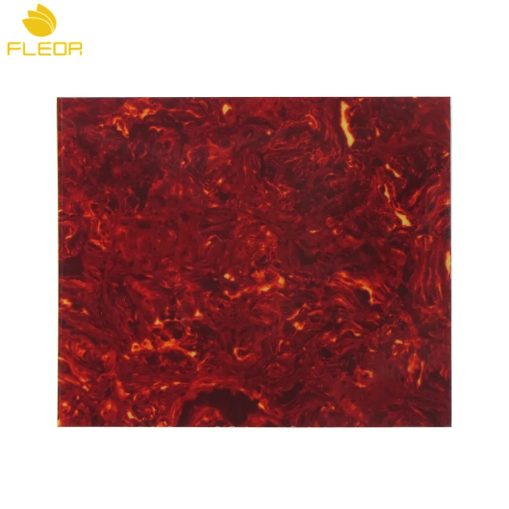

FLEOR 1pcs Red Tortoise Celluloid Acoustic Guitar Pickguard Blank Sheet Material Self-adhesive Plate 200*175*0.65mm