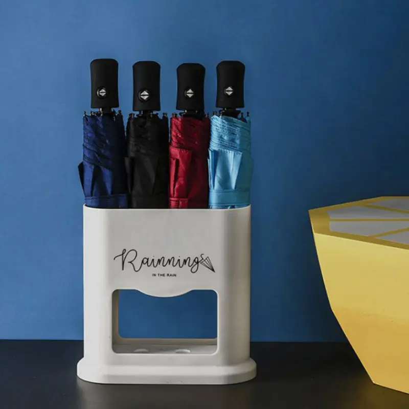 

4-Hole Umbrella Rack Stand Shop Space Saving Umbrella Organizer Holder With Drip Tray For Home Office