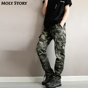 

Pocket Camouflage Cargo Pants Women Casual Loose Out Door Thin Military Pants Fatigue Pants Plus Size Casual Trousers