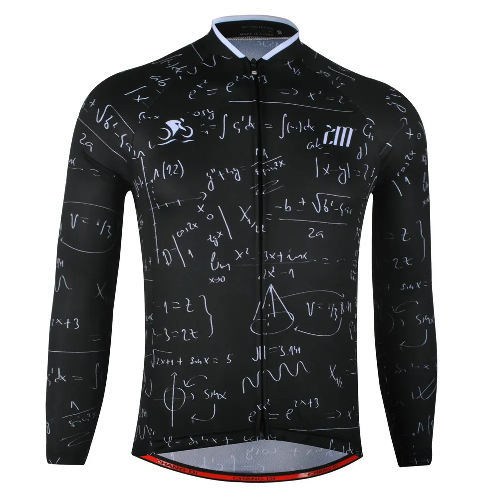 

CHUANGDI Winter Men's Cycling Jersey Tripper Long-Sleeves Riding Bike Sportswear Clothing Bicycle Jersey Black