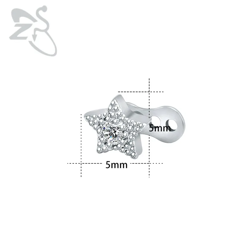 ZS микро дермальный пирсинг титана из нержавеющей стали кристалл дермальный Якорь Пирсинг Топ дермальный Якорь кожа дайвер поверхностный пирсинг - Окраска металла: Q
