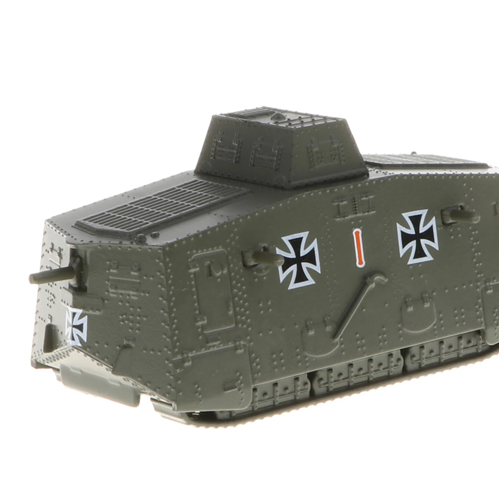 1:100 Britain UK MK. IV Male Tank Model & German A7V Tank Panzer - WWI Army Vehicle Model Toy Soldier Gifts
