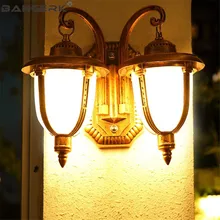 Европейский водонепроницаемый настенный светильник светодиодный литье под давлением алюминиевое стекло наружное настенное бра освещение Сад Балкон прохода крыльцо огни