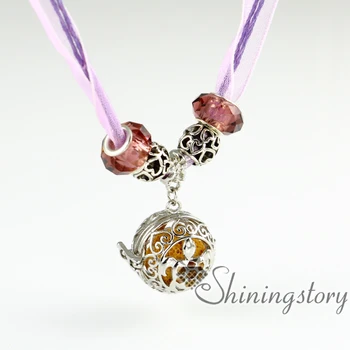 

seaturtle openwork organza big whole charm bead volcanic stone diffuser necklace wholesale aromatherapy inhaler aromatherapy