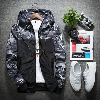 

New high-quality spring and autumn camouflage jacket trench coat zip jacket for men and women hip hop street casual hoodie coat