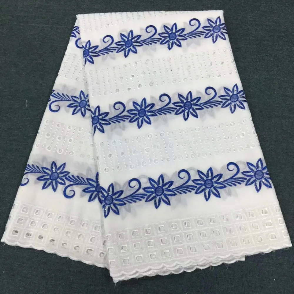 

White Blue Swiss Lace Fabric African Dry Cotton Voile Lace 2018 Swiss Voile Lace In Switzerland With Stones For Nigerian Party