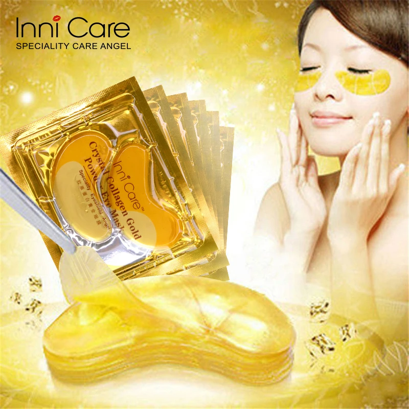 InniCare 40pcs Beauty Gold Crystal Collagen Patches For Eye Moisture Anti-Aging Acne Eye Mask Korean Cosmetics Skin Care