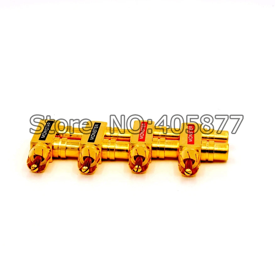 4x позолоченный RCA AV аудио Y разветвитель переходник 1 штекер на 2 гнезда|plug adapter|adapter