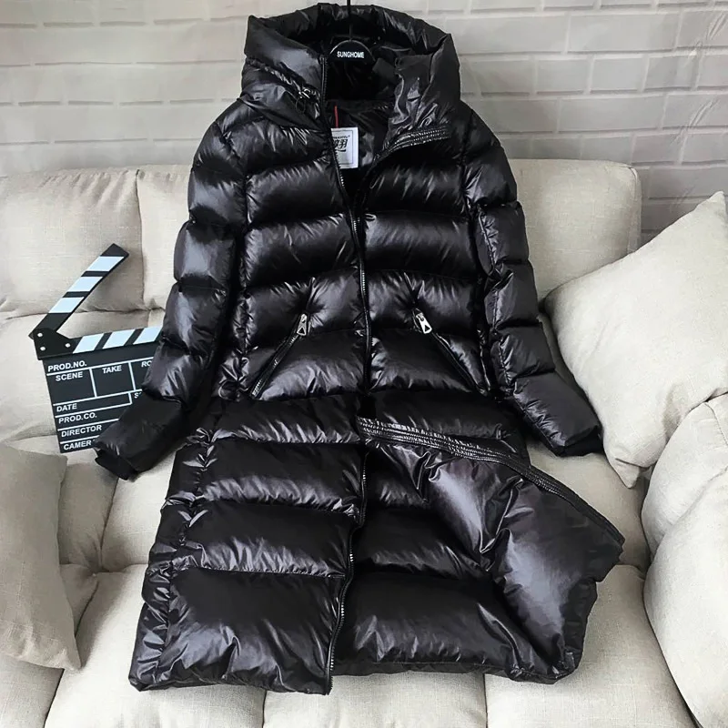 

TIARAKA 90% White Duck Down Jacket Women Thick Long Winter Coat Women Hooded Korean Female Puffer Jacket Doudoune Femme KJ727