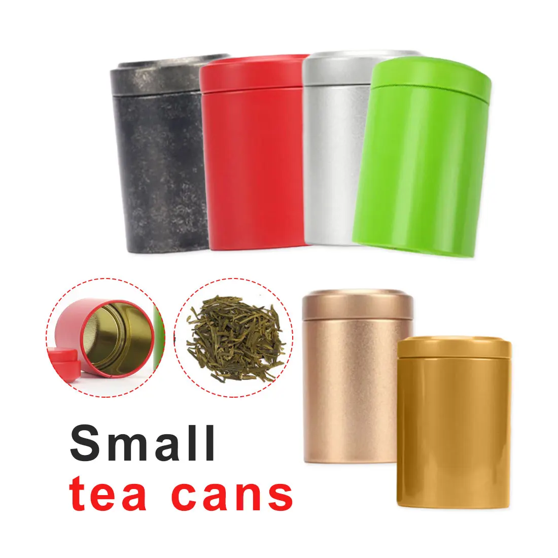 6-10ml Portable Smell Sealed Cans Proof Container Stash Jar Aluminum for Travel Tea/Caddy Airtight Smell