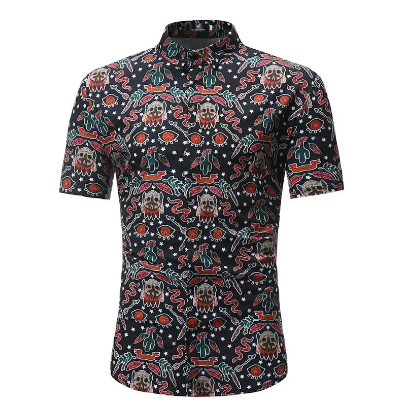 Новое поступление мужская гавайская рубашка мужская повседневная Camisa Masculina с принтом 13 цветов пляжные рубашки с коротким рукавом брендовая одежда 3XL