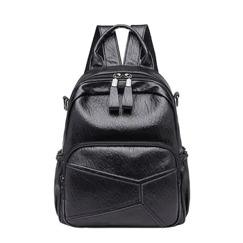 

Women Backpack Soft Leather College Wind Multi-purpose Three-pack Rucksack Bagpack Book Bag Travel Vintage Bag #O