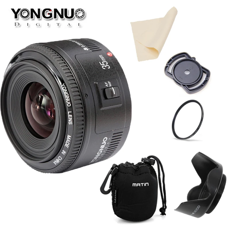 В наличии! Оригинальный объектив YONGNUO 35 мм f2 YN35mm с большой апертурой автофокусом