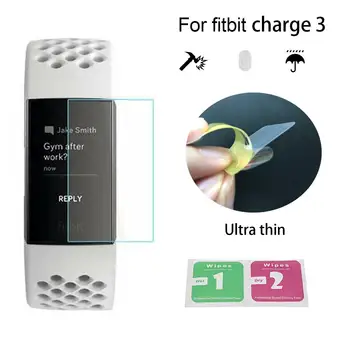 

Soft TPU Case Film Screen Protector Watch Tempered Glass Full Edging Cover Prevent Scratches with Stickers for Fitbit Charge3