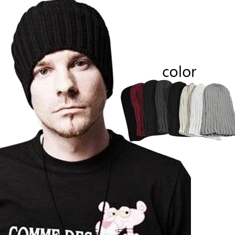 

Hot Sale Winter Casual Hip Hop Beanies Men Knitted Bonnet Hats For Men's Outdoor Sports Ski Crochet Warm Cap -MX8