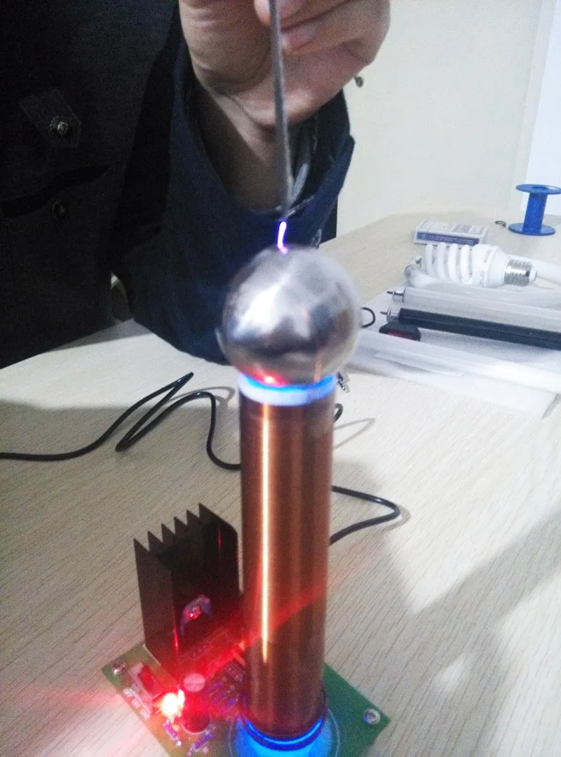 Bobina de Tesla Bobina de Teste de Transmissão sem Fio de Música Mini Altifalante Falante Plasma Tesla Sstc Arc 10 transmission box