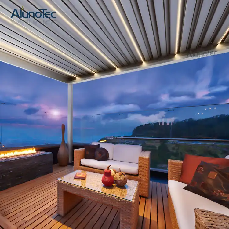 IP 67 Elektrische Angepasst Pergola Öffnung Terrasse Aluminium Jalousie