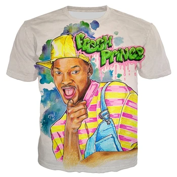 PLstar Cosmos/футболка в рождественском стиле новая летняя модная футболка повседневные футболки с 3d принтом Fresh Prince of Bel-Air Will Smith - Цвет: color as the picture
