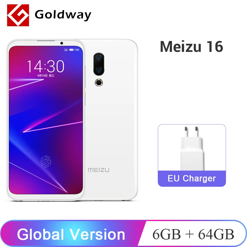 Официальная глобальная версия Meizu 16 6 ГБ ОЗУ 64 Гб ПЗУ Восьмиядерный процессор
