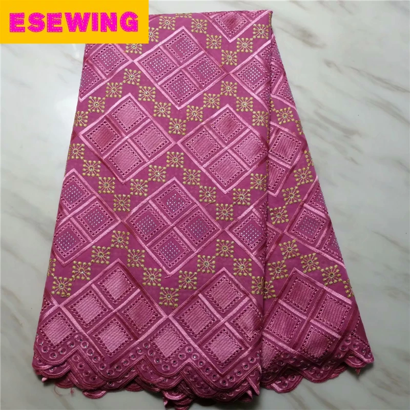 

2019 Latest African Cotton Lace Fabric With Stones Embroidery Mesh Voile Lace Fabric High Quality Swiss Voile Lace