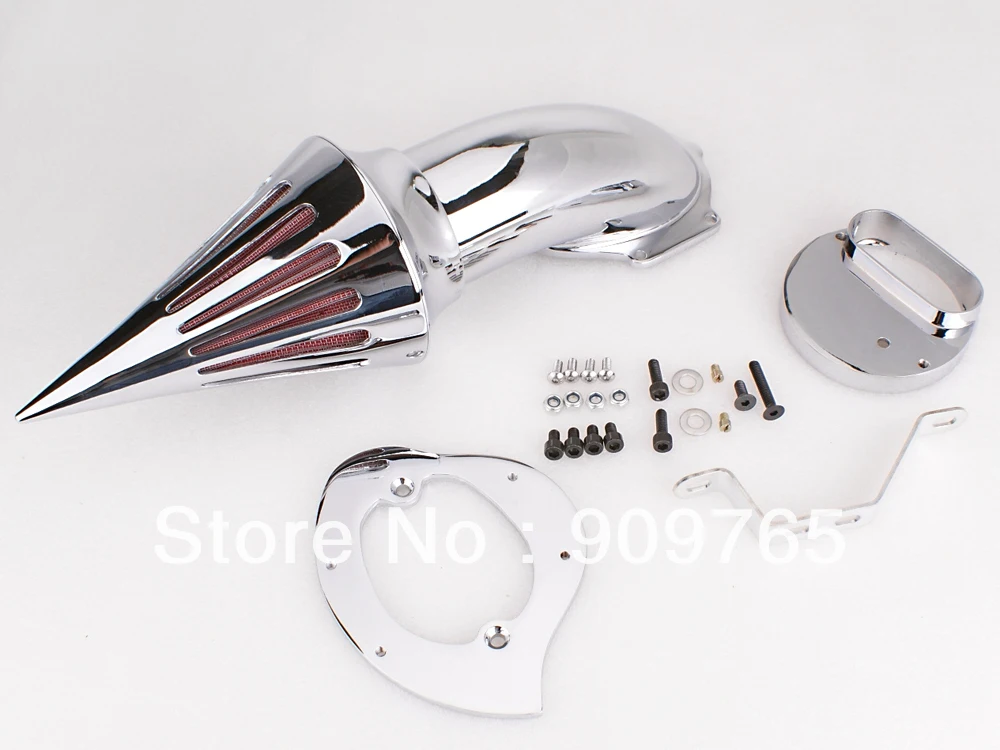 

Chrome Cone Spike Air Cleaner Intake Filter Kit For Yamaha VStar V-Star 1100
