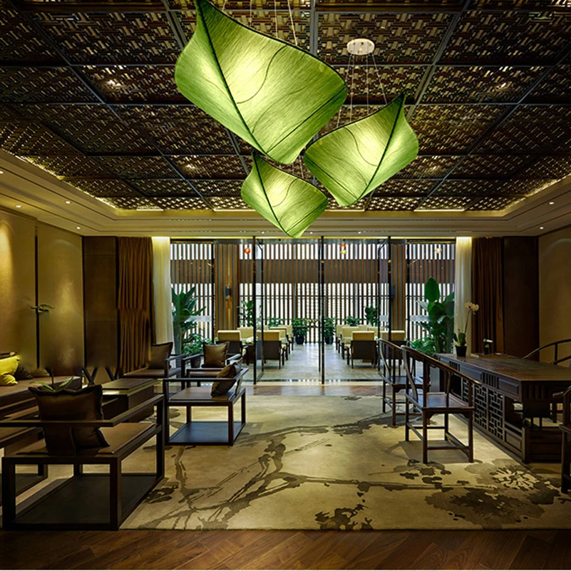  led e27 Chinese Iron Fabric Leaf LED Lamp LED Light.Pendant Lights.Pendant Lamp.Pendant light For R - 32812615347