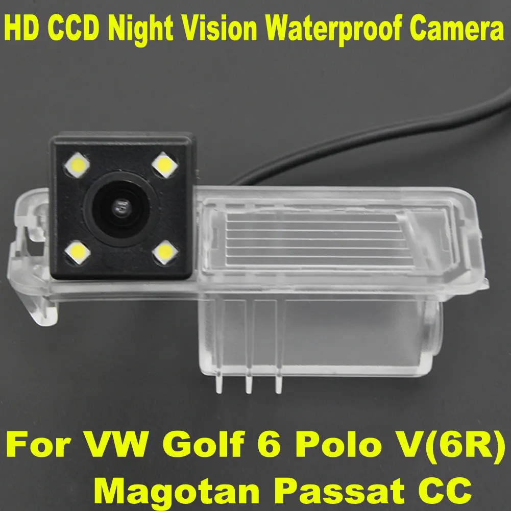 

HD Car CCD 4 LED Night Vision Reverse Backup Parking Waterproof Rear View Camera For VW Polo V (6R) Golf 6 VI Passat CC Magotan
