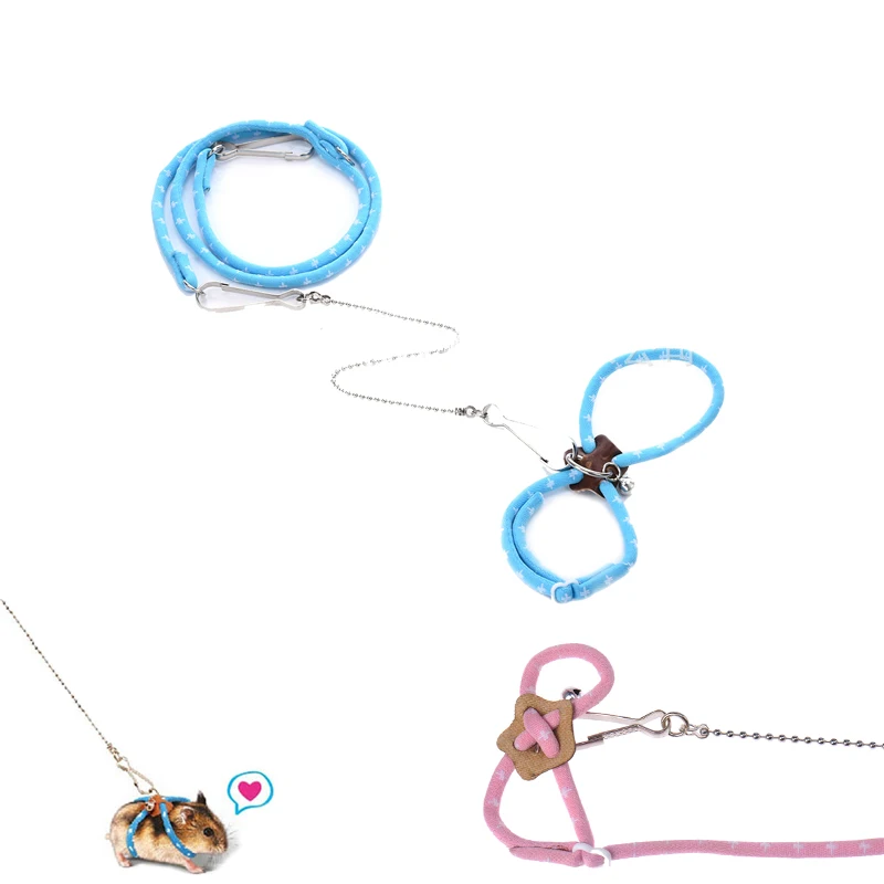 

AHUAPET Hamster Ferrets Leash Collar Harness Clothes Small Pet Accessories Training Traction Rope Hamster Guinea Pig Supplies E