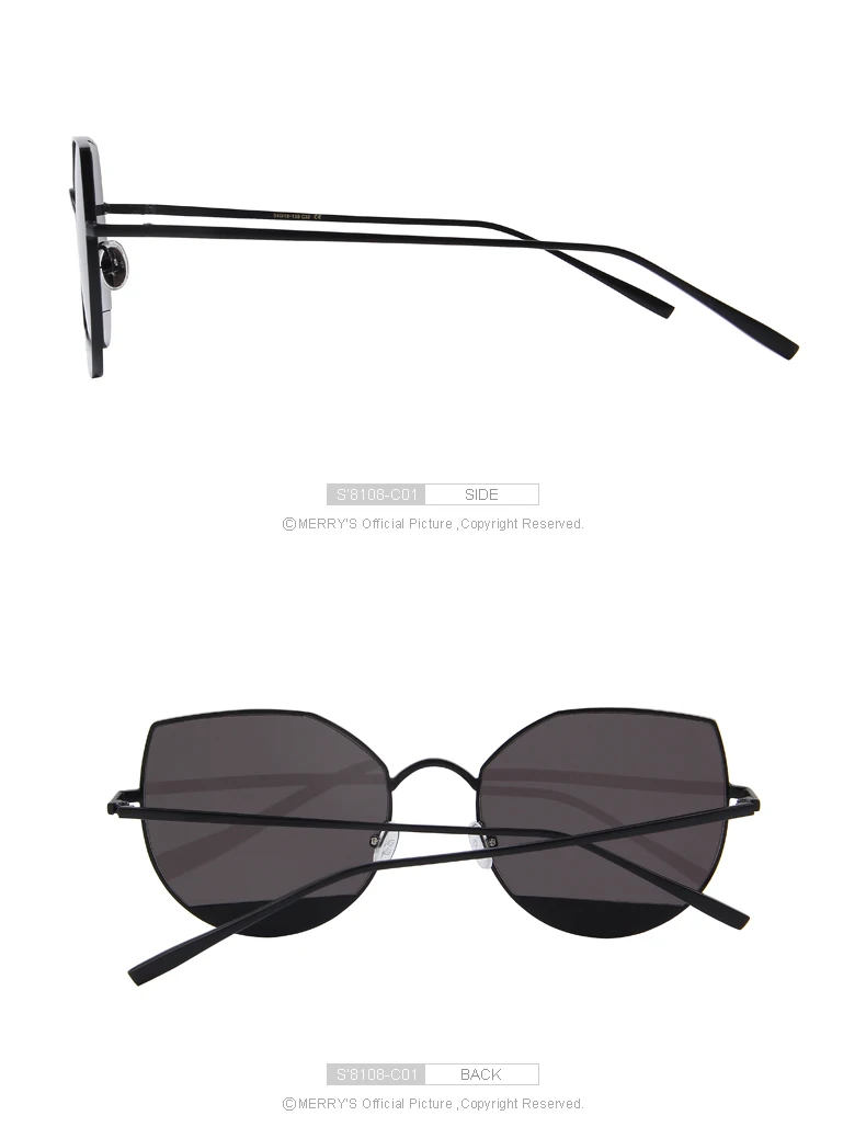 MERRY'S Новое поступление года Для женщин роскошный Классический бренд дизайнерские солнцезащитные очки «кошачий глаз» солнцезащитные очки с металлической оправой UV400 s'8108