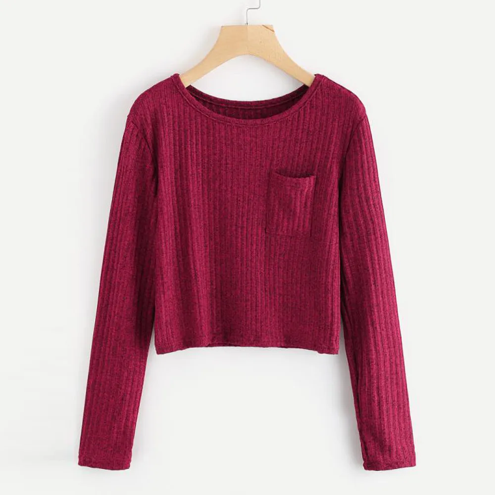 

2018 Autumn New Fashion women sweatshirts Solid long sleeve o neck Massager sweatshirt solid color elegant casual Tops tumblr