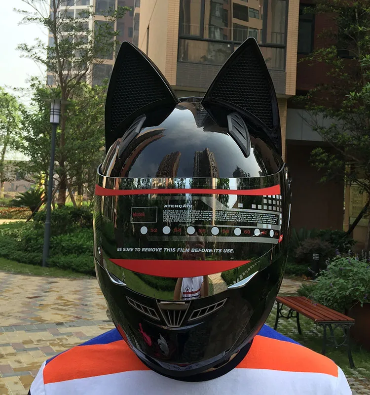 NITRINOS кошачий шлем мотоциклетный шлем беговые мужчины и женщины гоночный шлем четыре сезона анти-туман весь-над кошачьим ушным шлемом