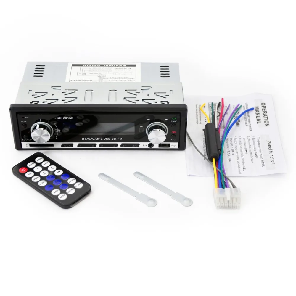 Car Stereo Digital Car Radio Autoradio 12V Bluetooth 1 Din FM Aux Input Receiver In-dash SD USB MP3 WMA APP Car Radio Player