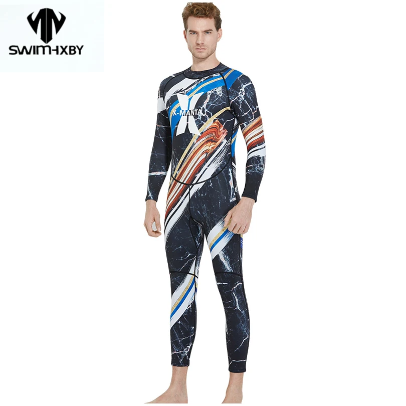 

Professional SCR Neoprene diving wetsuit for men elasticity sunscreen one-piece camo wetsuit male 1.5mm nylon polyester swimsuit