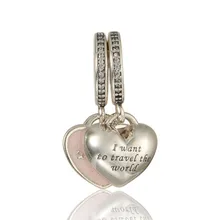 Стерлингового серебра 925 Шарм путешествия Вместе навсегда Висячие бусины для изготовления ювелирных изделий подходят оригинальные Подвески Браслет Berloque