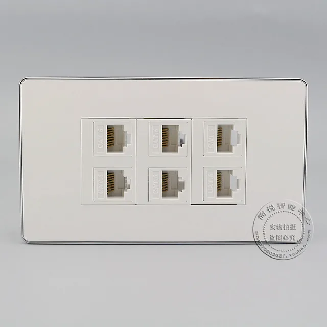 Outlet Faceplate New 120Mm Wall Socket Plate 6 Ports Lan Network Cat6 Rj45 Faceplate 2017 Outlet Faceplate Pleasing 120Mm Wall Socket Plate 6 Ports Lan Network Cat6 Rj45 Faceplate Review