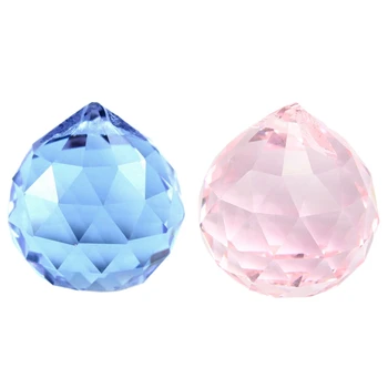 

30mm Vintage Crystal Blue & Pink 2 PCS