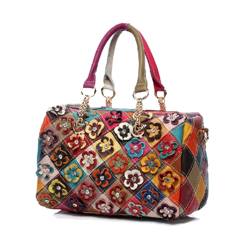 

Woman's handbag women bags designer hand made weaving flower genuine leather women bag over shoulder clutch female sac a main
