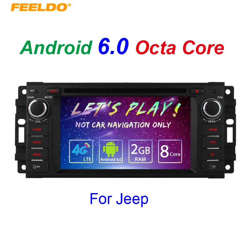 

FEELDO 6.2" Android 6.0 (64bit) DDR3 2G/32G/4G LTE Octa Core Car DVD GPS Radio For Jeep Grand Chrokee 2008~2013
