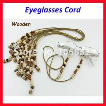 

JX007 Free Shipping 10pcs/lot Retro Wooden Pearl Bead Suede Cord Sunglass Reading Glasses Eyeglasses Cord Chain Rope Holder