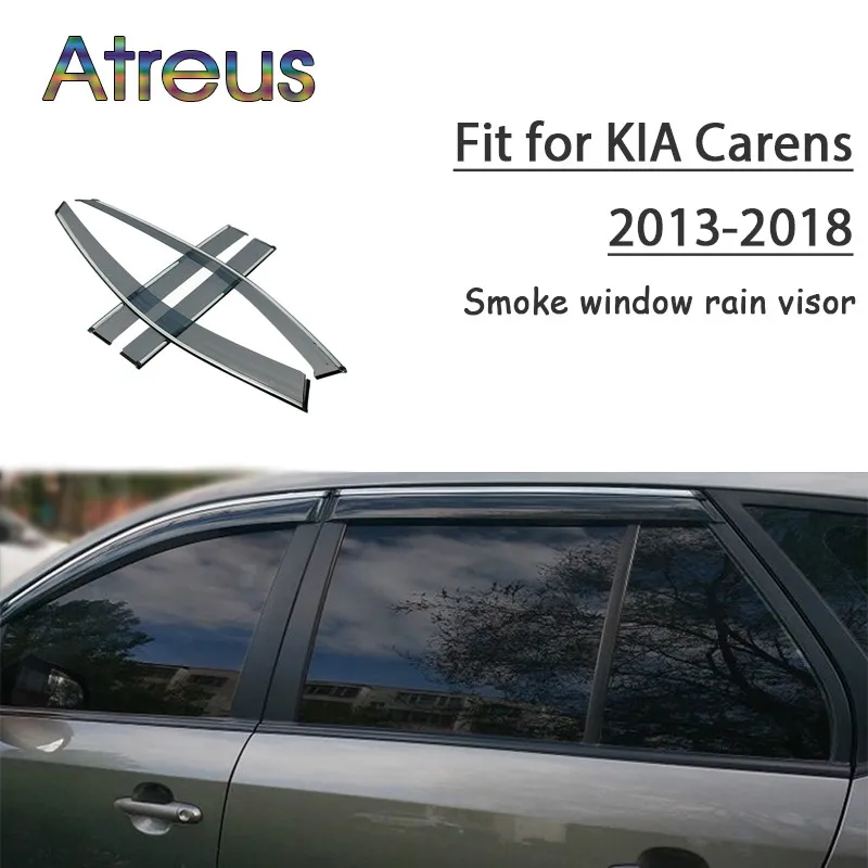 Atreus 1set ABS Rain Smoke Window Visor Car Wind Deflector For Kia Carens 2013 2014 2015 2016 2017 2018 Accessories | Автомобили и