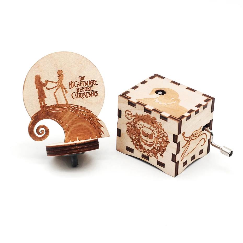 

2019 Creative Clown Pattern Halloween Theme Wood Hand Cranked Music Box Game Of Thrones Halloween Decoration Christmas Gift